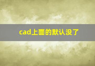 cad上面的默认没了