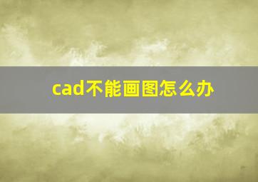 cad不能画图怎么办