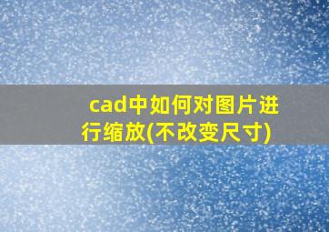 cad中如何对图片进行缩放(不改变尺寸)