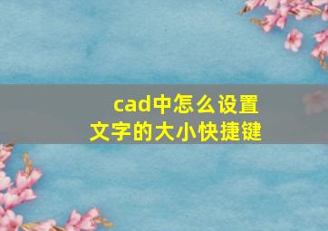 cad中怎么设置文字的大小快捷键