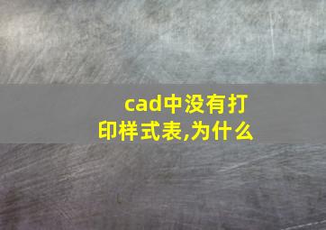 cad中没有打印样式表,为什么