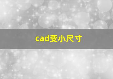 cad变小尺寸