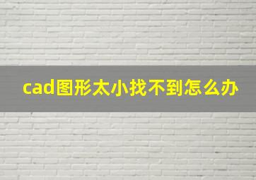 cad图形太小找不到怎么办