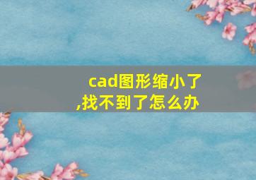 cad图形缩小了,找不到了怎么办