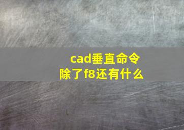 cad垂直命令除了f8还有什么