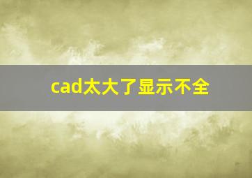 cad太大了显示不全