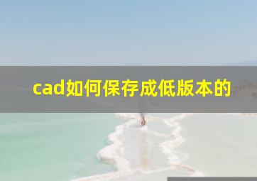 cad如何保存成低版本的