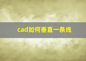 cad如何垂直一条线