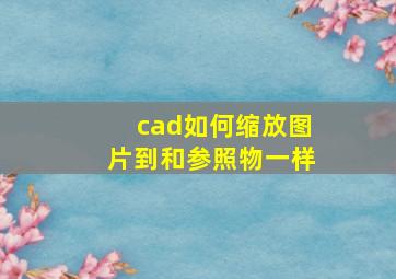 cad如何缩放图片到和参照物一样