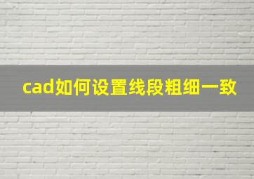 cad如何设置线段粗细一致