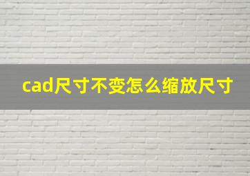 cad尺寸不变怎么缩放尺寸