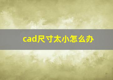 cad尺寸太小怎么办