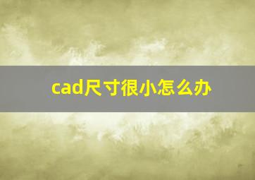 cad尺寸很小怎么办