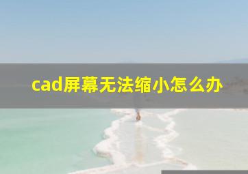 cad屏幕无法缩小怎么办