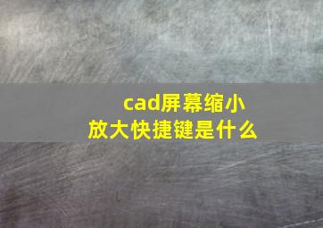 cad屏幕缩小放大快捷键是什么