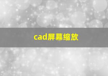 cad屏幕缩放