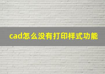 cad怎么没有打印样式功能