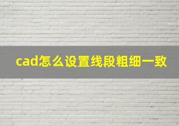 cad怎么设置线段粗细一致