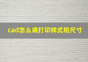 cad怎么调打印样式和尺寸