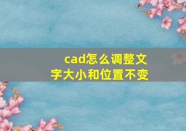 cad怎么调整文字大小和位置不变