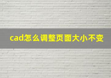 cad怎么调整页面大小不变