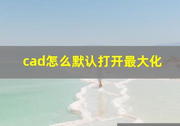 cad怎么默认打开最大化