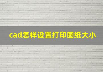 cad怎样设置打印图纸大小