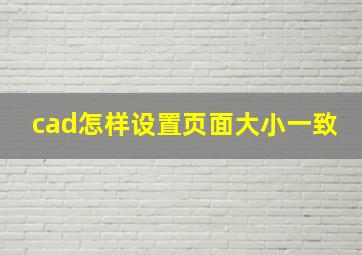 cad怎样设置页面大小一致