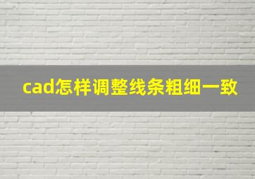 cad怎样调整线条粗细一致