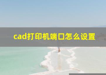 cad打印机端口怎么设置