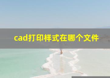 cad打印样式在哪个文件