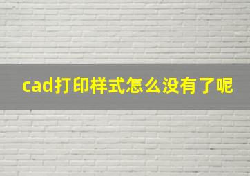 cad打印样式怎么没有了呢