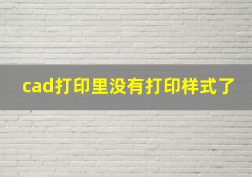 cad打印里没有打印样式了