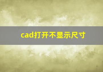 cad打开不显示尺寸