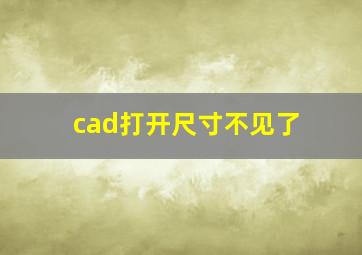 cad打开尺寸不见了