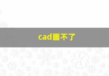 cad画不了