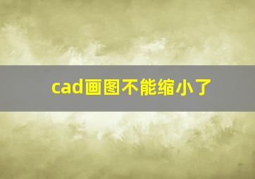 cad画图不能缩小了