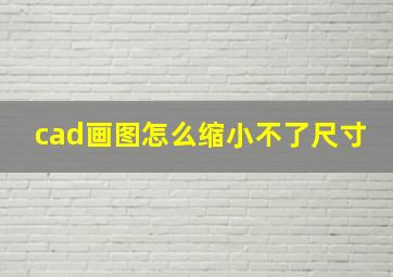 cad画图怎么缩小不了尺寸