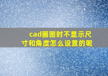 cad画图时不显示尺寸和角度怎么设置的呢