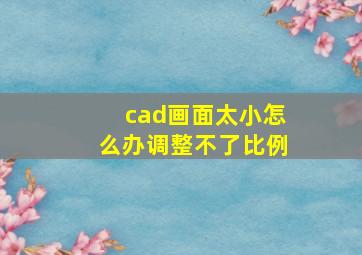 cad画面太小怎么办调整不了比例