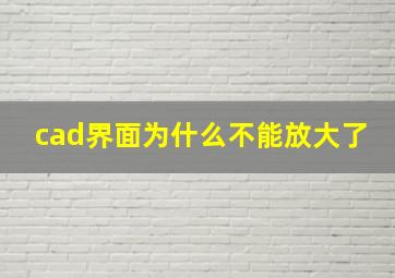 cad界面为什么不能放大了