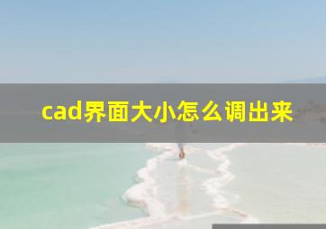 cad界面大小怎么调出来