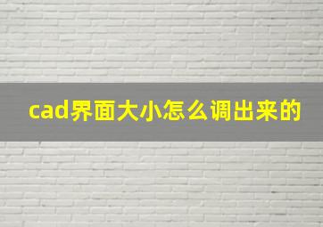 cad界面大小怎么调出来的