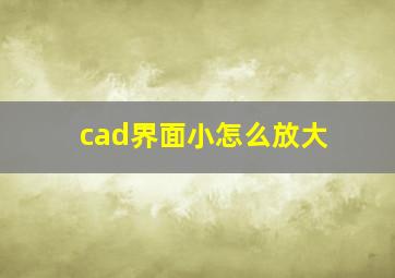 cad界面小怎么放大