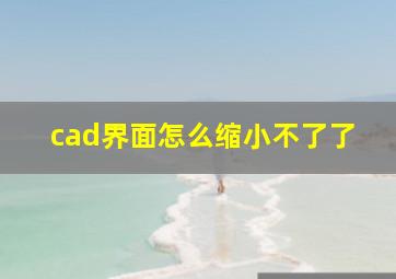 cad界面怎么缩小不了了