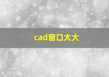 cad窗口太大