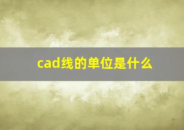 cad线的单位是什么