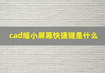 cad缩小屏幕快捷键是什么