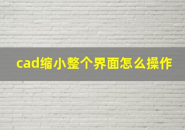 cad缩小整个界面怎么操作