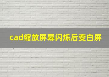 cad缩放屏幕闪烁后变白屏